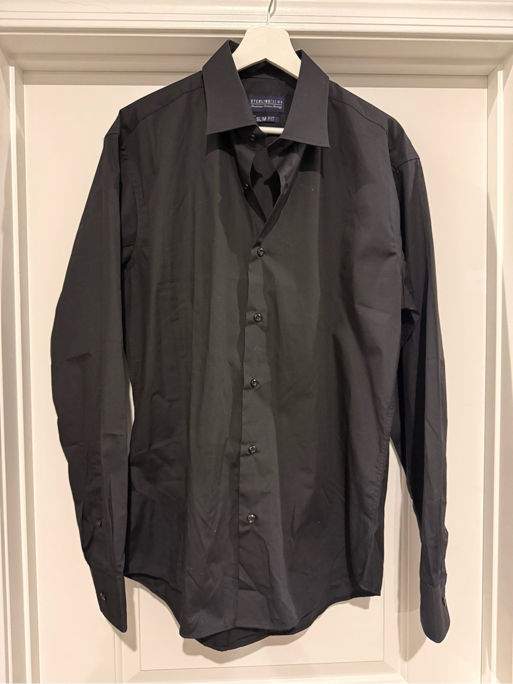Sterling Sewn Men's Black Long-Sleeve Dress Shirt